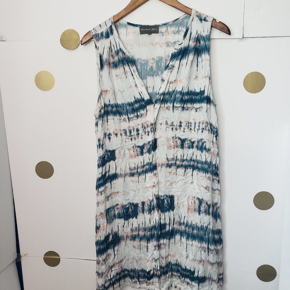 Michael Star Tie  Dye  Tunic Mini Beach Dress L
